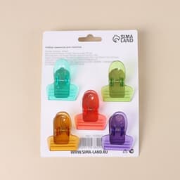 Набор зажимов для пакетов Доляна, 5.2×4 см, 5 шт., МИКС