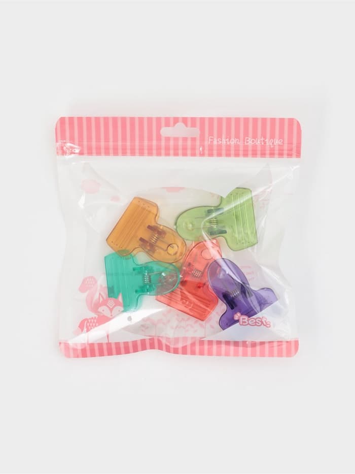 Набор зажимов для пакетов Доляна, 5.2×4 см, 5 шт., МИКС