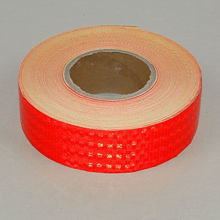 Светоотражающая лента, самоклеящаяся, красная, 5 см × 45 м