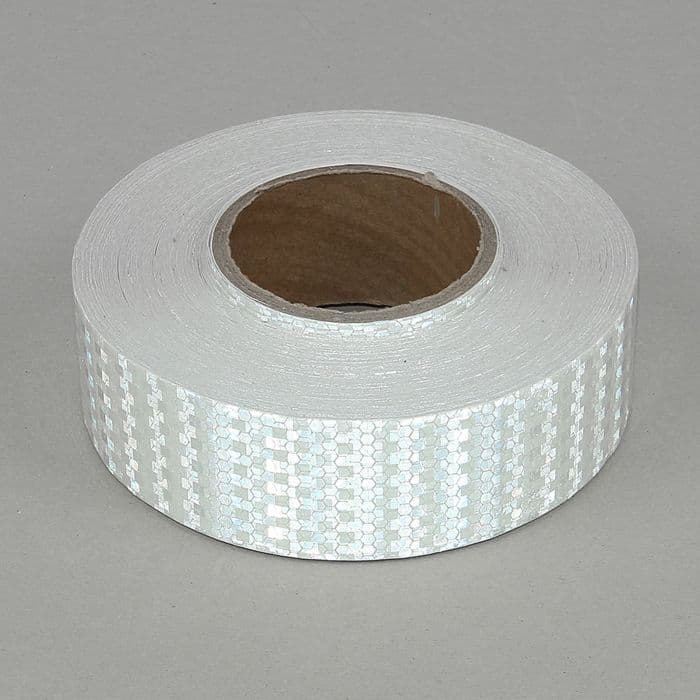 Светоотражающая лента, самоклеящаяся, белая, 5 см × 45 м