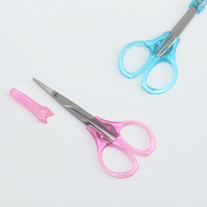 Ножницы маникюрные, с колпачком, прямые, 9.5 см, МИКС