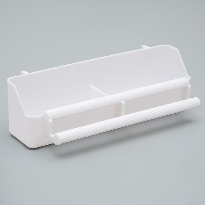 Кормушка для птиц, 21×5.8×5.6 см, с жёрдочкой для любых клеток, пластик, белая