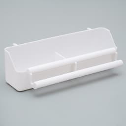 Кормушка для птиц, 21×5.8×5.6 см, с жёрдочкой для любых клеток, пластик, белая