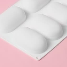 Форма для муссовых десертов и выпечки Доляна «Раузи», 30×17.5×3.5 см, 8 ячеек (8.7×4.7 см), силикон, белая