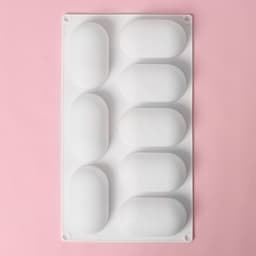 Форма для муссовых десертов и выпечки Доляна «Раузи», 30×17.5×3.5 см, 8 ячеек (8.7×4.7 см), силикон, белая