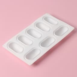 Форма для муссовых десертов и выпечки Доляна «Раузи», 30×17.5×3.5 см, 8 ячеек (8.7×4.7 см), силикон, белая