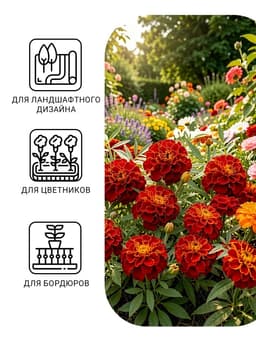 Семена цветов Бархатцы «Кармен», 0.2 г, «Семена Алтая»
