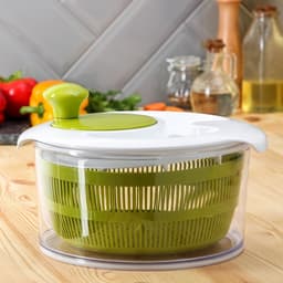 Овощерезка универсальная Доляна Fresh cook, 7 насадок, центрифуга для зелени, белая, зелёная