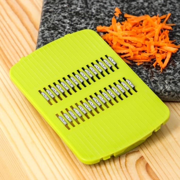 Овощерезка универсальная Доляна Fresh cook, 7 насадок, центрифуга для зелени, белая, зелёная