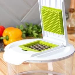 Овощерезка универсальная Доляна Fresh cook, 7 насадок, центрифуга для зелени, белая, зелёная