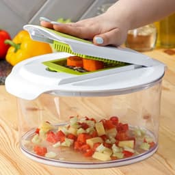 Овощерезка универсальная Доляна Fresh cook, 7 насадок, центрифуга для зелени, белая, зелёная