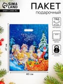 Пакет подарочный новогодний «Сани», полиэтиленовый с вырубной ручкой, 47×40 см