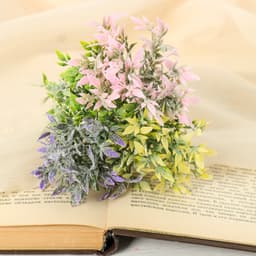 Букет искусственный «Цветной» с напылением, h=15 см, МИКС