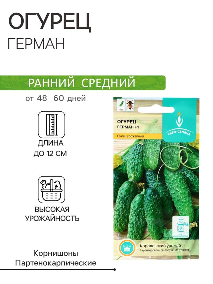 Семена огурца «Герман», F1, 8 шт., «Евросемена»