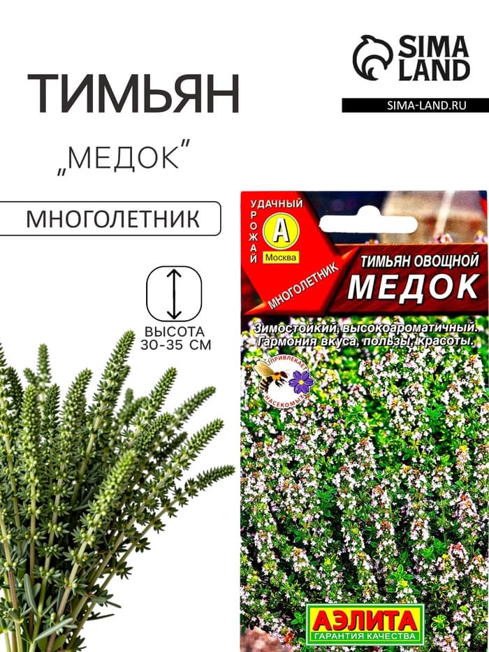Семена Тимьян овощной «Медок», пряность, 0.2 г, «АЭЛИТА»