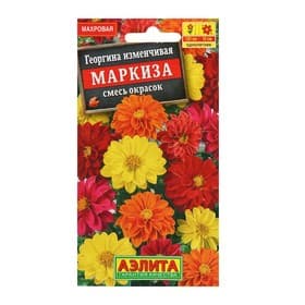 Семена цветов Георгина изменчивая «Маркиза», махровая, смесь, 10 шт.