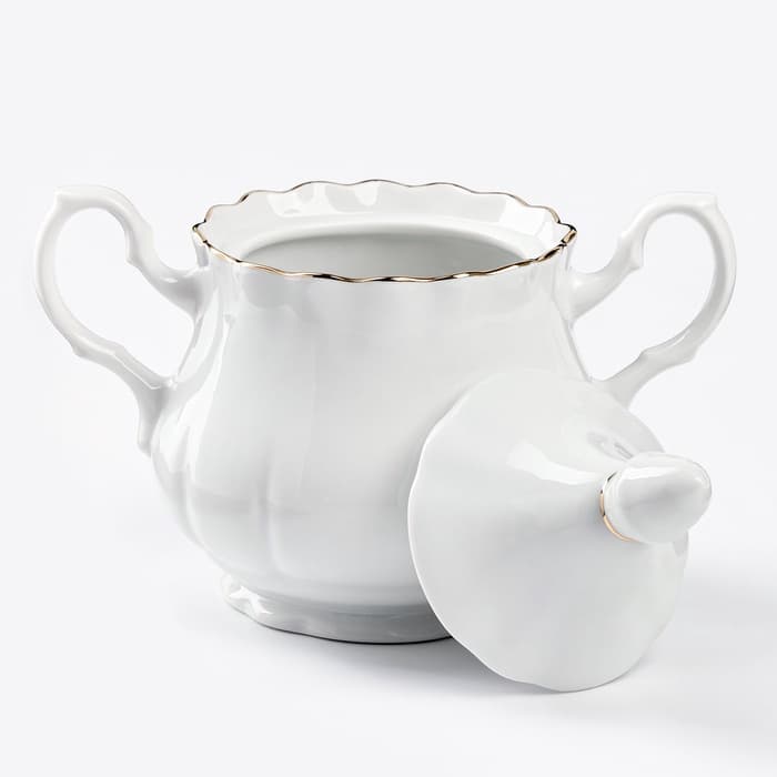 Сахарница Добрушский завод «Романс», 550 мл, фарфор, белая