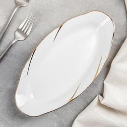 Селедочница Добрушский завод «Бомонд», 25 см, фарфор, белая