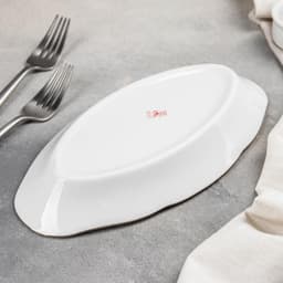 Селедочница Добрушский завод «Бомонд», 25 см, фарфор, белая