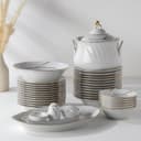 Сервиз столовый Добрушский завод «Бомонд», 37 предметов, 2 вида тарелок, фарфор, белый