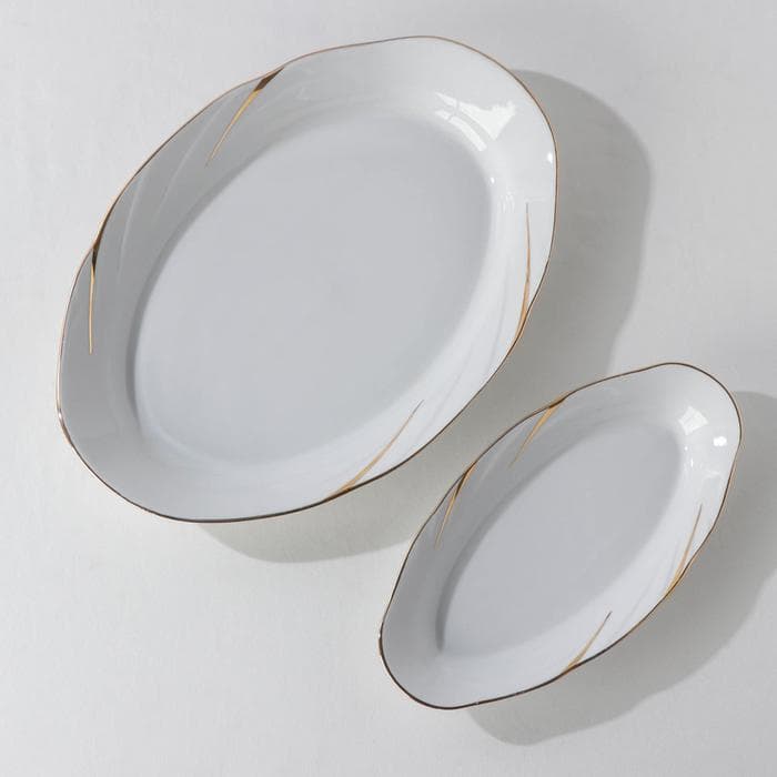 Сервиз столовый Добрушский завод «Бомонд», 37 предметов, 2 вида тарелок, фарфор, белый