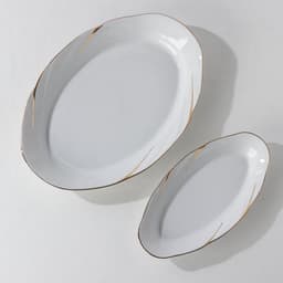 Сервиз столовый Добрушский завод «Бомонд», 37 предметов, 2 вида тарелок, фарфор, белый