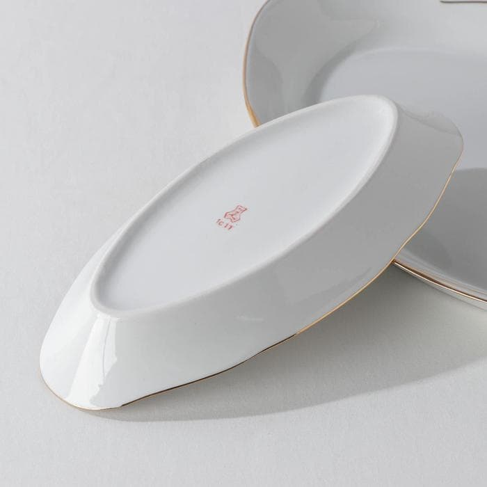 Сервиз столовый Добрушский завод «Бомонд», 37 предметов, 2 вида тарелок, фарфор, белый