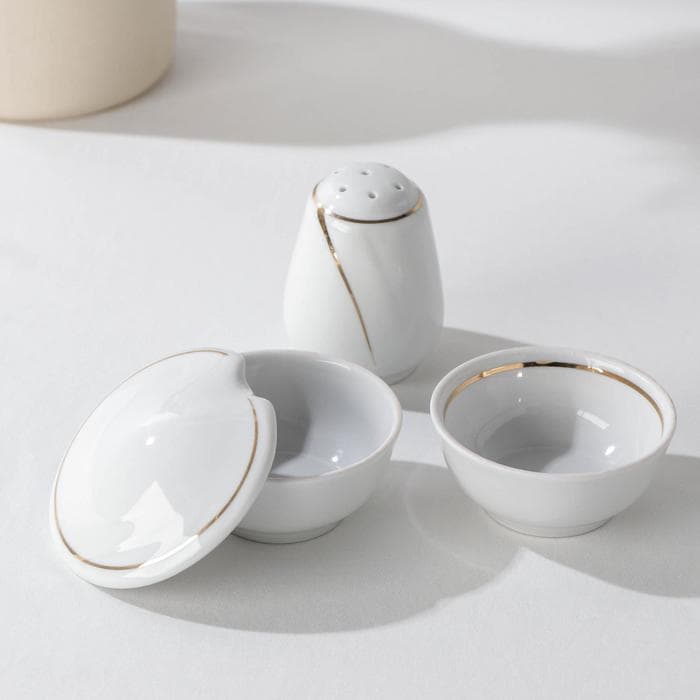 Сервиз столовый Добрушский завод «Бомонд», 37 предметов, 2 вида тарелок, фарфор, белый