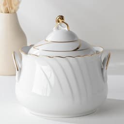 Сервиз столовый Добрушский завод «Бомонд», 37 предметов, 2 вида тарелок, фарфор, белый