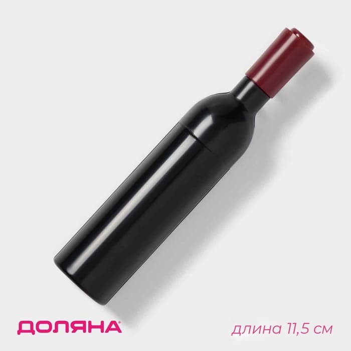 Штопор для вина Доляна «Бутылка», 11.5×2.5 см, чёрный