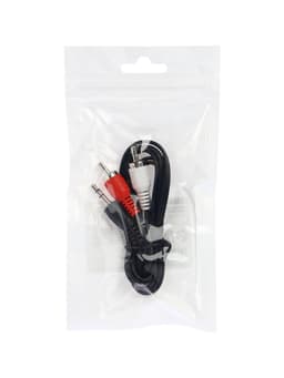 Кабель-переходник аудио Luazon Jack 3.5 (m) - 2xRCA (m), стерео, 1.2 м, чёрный