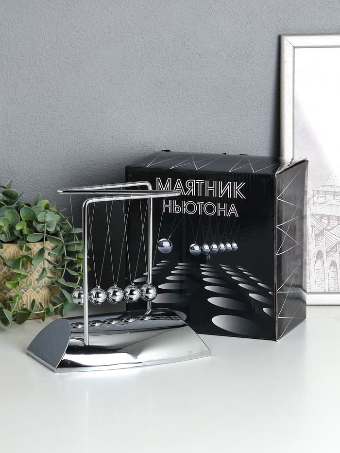 Маятник настольный антистресс «Шары Ньютона. Колыбель техно», хром, 19×19×10 см
