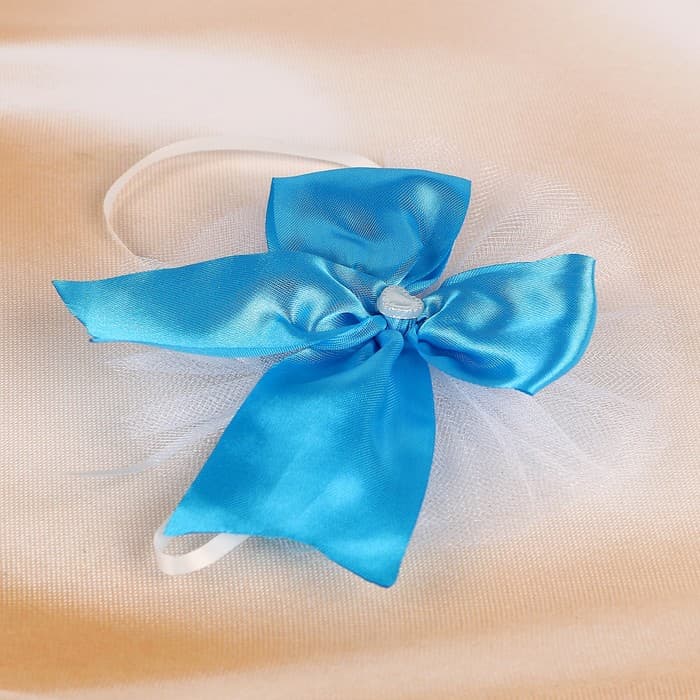 Бант для декора, набор 4 шт., бирюзовый