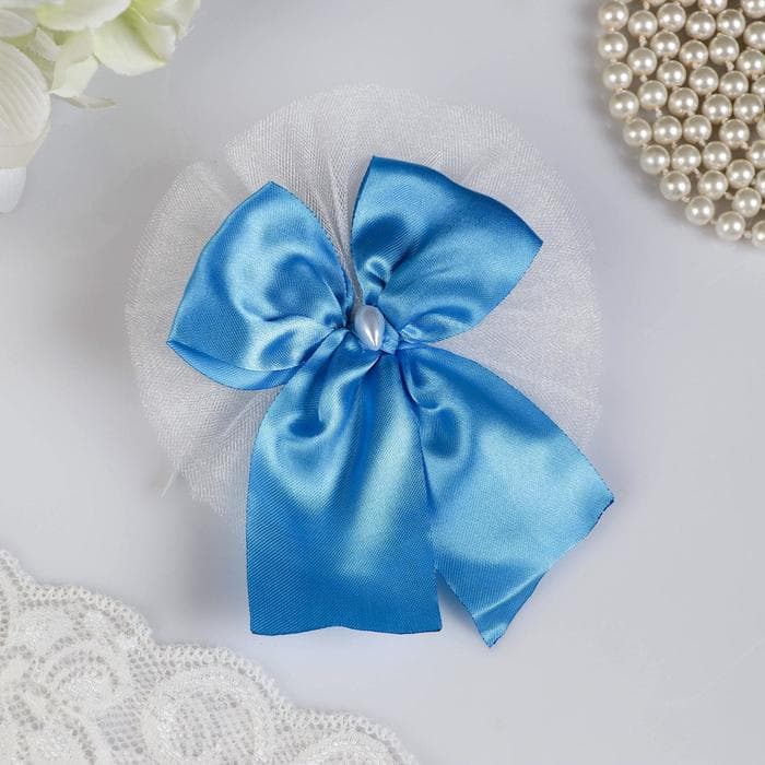 Бант для декора, набор 4 шт., бирюзовый