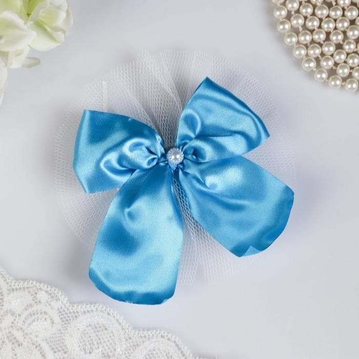 Бант для декора, набор 4 шт., бирюзовый