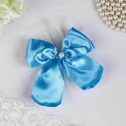 Бант для декора, набор 4 шт., бирюзовый