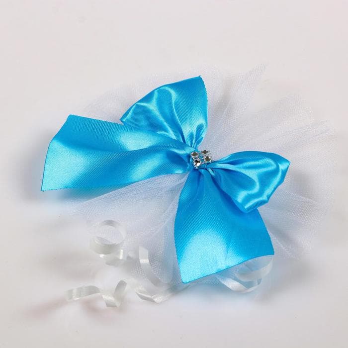 Бант для декора, набор 4 шт., бирюзовый