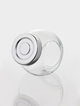 Банки для сыпучих продуктов Доляна «Блеск», 200 мл, набор 4 шт., с пластмассовой крышкой, стекло, прозрачные