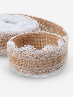 Лента холщовая «Кружево», 37 мм, 4.5±0.5 м, белая