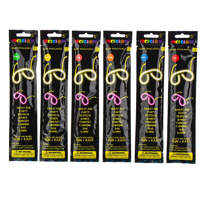 Неоновая палочка «Очки», цвета МИКС
