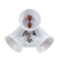 Переходник Ecola, с цоколя E27 на 3хE27, белый