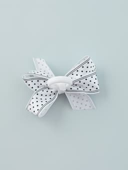 Бант для волос на резинке «Школьница», полоски горох, 8 см, бело-синий