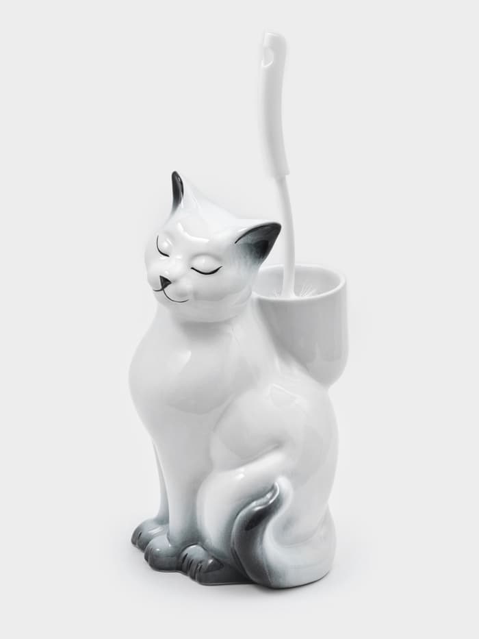 Подставка под ёрш «Кошка» с ёршиком, 20×18×37 см