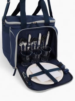 Термосумка «Арктика» с набором посуды для пикника на 3 человека, объём 13.5 л, синяя