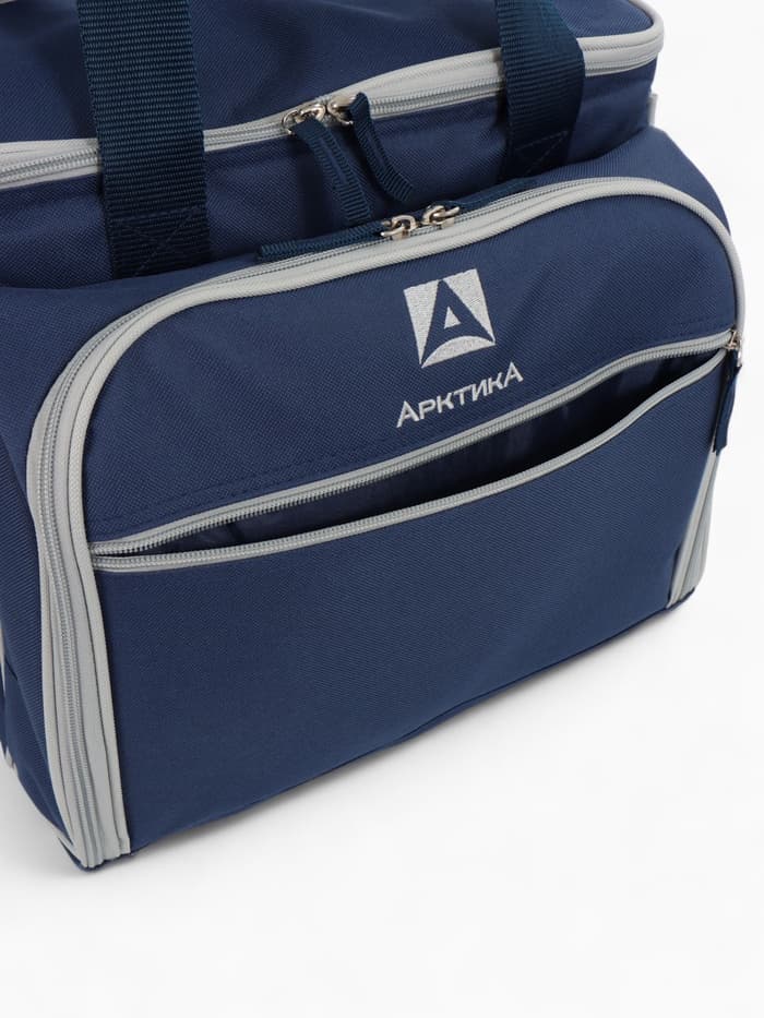 Термосумка «Арктика» с набором посуды для пикника на 3 человека, объём 13.5 л, синяя