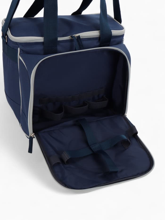 Термосумка «Арктика» с набором посуды для пикника на 3 человека, объём 13.5 л, синяя