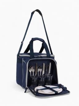 Термосумка «Арктика» с набором посуды для пикника на 3 человека, объём 13.5 л, синяя