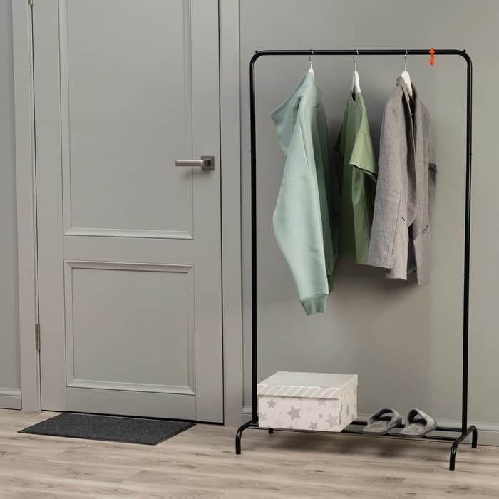 Вешалка гардеробная для одежды «Радуга», чёрная