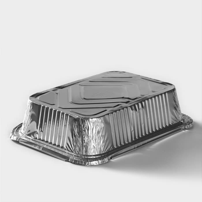 Формы для выпечки и запекания Доляна, набор 2 шт., 2 л, 25.7×19×6.5 см, фольга, серебристые