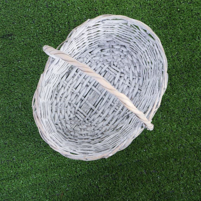 Плетёная корзина для хранения Kori, лоза, с ручкой, серая, набор 3 шт.